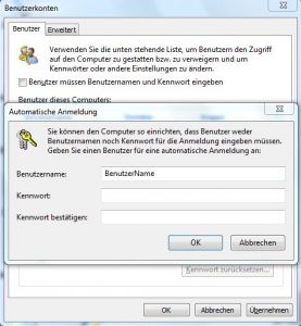 NETPLWIZ Benutzer in Windows automatisch anmelden