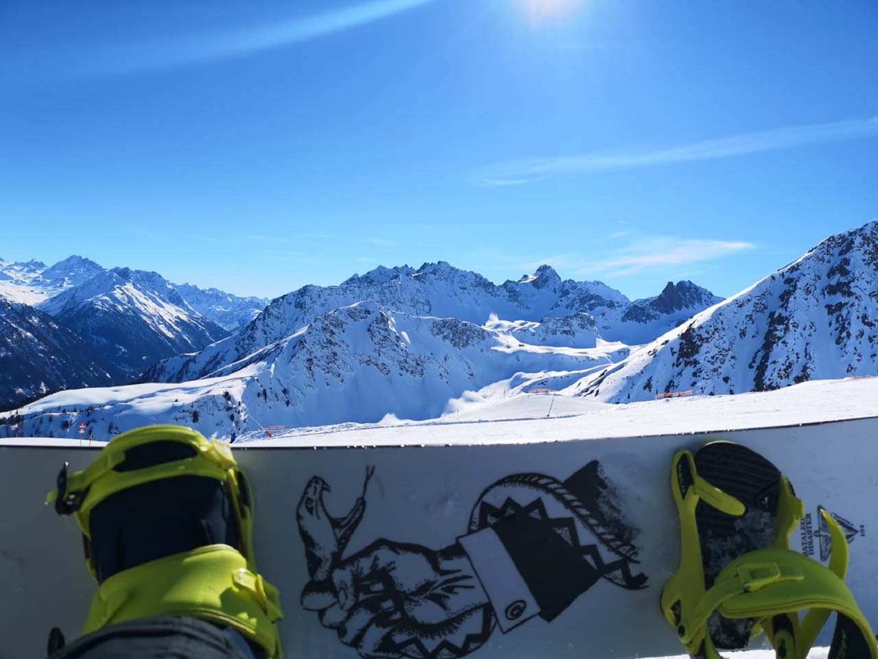 Snowboard Wochenende Aussicht mit Solarlux Snowboard